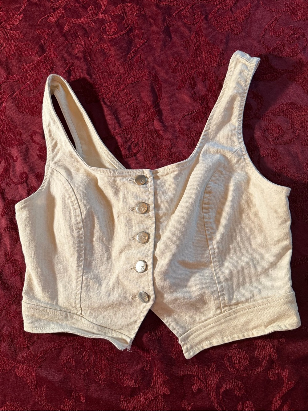 Planet Heart Juniors XL Denim Corset Style Crop